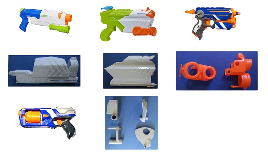 plastic injection-molded assemblies and components