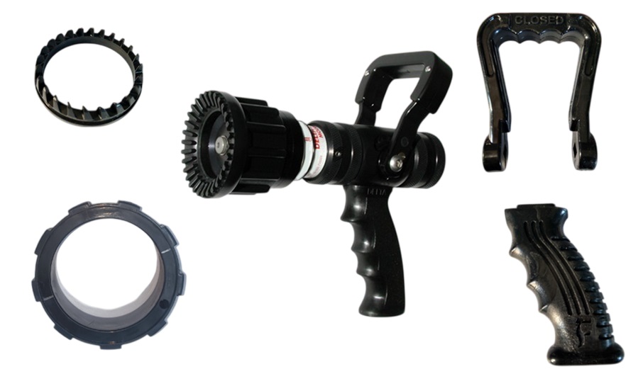 plastic injection-molded assemblies and components
